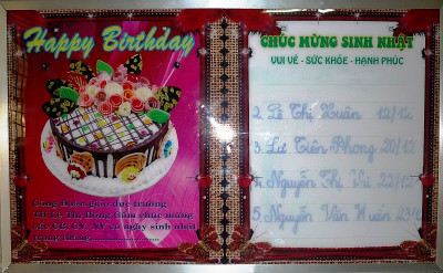 Công Đoàn GD Trường LTHG Chúc mừng sinh nhật CBGV tháng 12/2014.